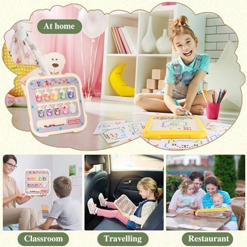 FORMIZON 2 en 1 Juguetes Montessori para Niños, Laberinto Magnético y Tablero Magnético de Dibujo, Juguetes Motricidad Fino, Regalos Educativos para Niños y Niñas 2 3 4 5 6 7 Años (Plastico)