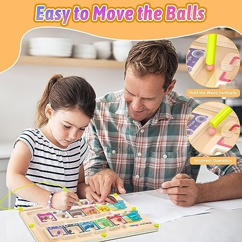 Vindany Juguetes Magnético de Madera Juguetes Educativos Montessori Juego de Combinación de Colores & Clasificación Motricidad Fina Juguetes Niños 3 4 5 6 7 Años Juegos