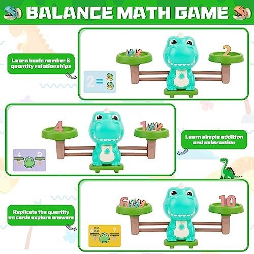 Juegos Magnéticos de Pesca 4 en 1, Juguetes Montessori con Juego de Equilibrio y Números de Aprendizaje,Juegos Educativos con 21 Peces 2 Cañas de Pescar 10 Tarjetas de Doble Cara de 3 años