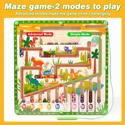 Juguetes Niños Niña 3 4 5 6 7 8 Años, 2 en 1 Juegos de Mesa con Laberinto Magnético, Juegos Montessori, Juegos Motricidad Fina, Juegos Educativos, Juguetes de Madera Juguetes Educativos 3 4 5 6 Años