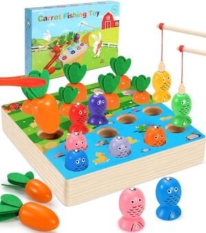 Ophy Juguetes Niños 2 Años |Juguetes de Juego de Pesca de Educativos Montessori 2 Años Magnéticos de Madera Juguetes Clasificación de Zanahorias Regalo Bebés para 2 3 4 Años Niños Niñas 235/55 ZR19