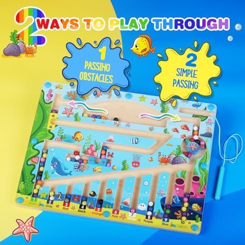 Juguetes Niños 3 Años, Laberinto Magnetico, Juegos Educativos Niños 4 Años, Juguetes de Colores, Juegos Montessori para Niños 2 Años 3 Años, Regalos Cumpleaños Pascua Navidad Niños Niña 3 4 5 6 Años