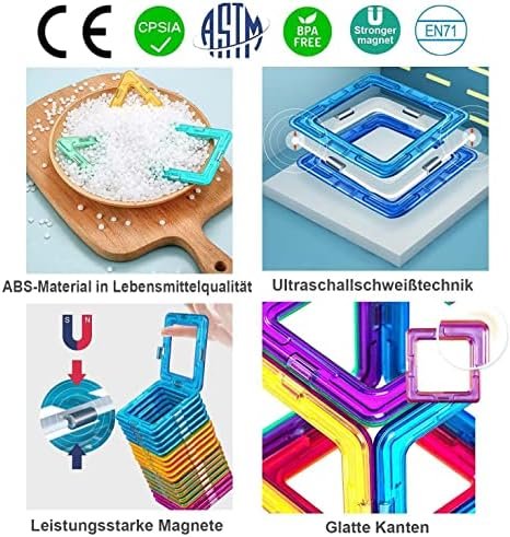 CONDIS 120 Piezas Bloques de Construcción Magnéticos, Juguetes Niños de 3 4 5 6 7 8 Años Juegos Educativos Viaje Juego de Imanes magneticas para Niños Niñas Montessori Regalos