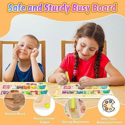 Vindany Juguetes Magnético de Madera Juguetes Educativos Montessori Juego de Combinación de Colores & Clasificación Motricidad Fina Juguetes Niños 3 4 5 6 7 Años Juegos