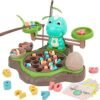 Juegos Magnéticos de Pesca 4 en 1, Juguetes Montessori con Juego de Equilibrio y Números de Aprendizaje,Juegos Educativos con 21 Peces 2 Cañas de Pescar 10 Tarjetas de Doble Cara de 3 años