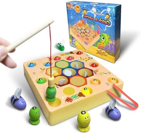 Baxcdyswe Juegos Montessori 2 Años, Juego de Pescar Peces Magnetico, Juegos Educativos Juguetes Niños Educativos Regalo Cumpleaño, Regalo para Niño 2 a 6 Años