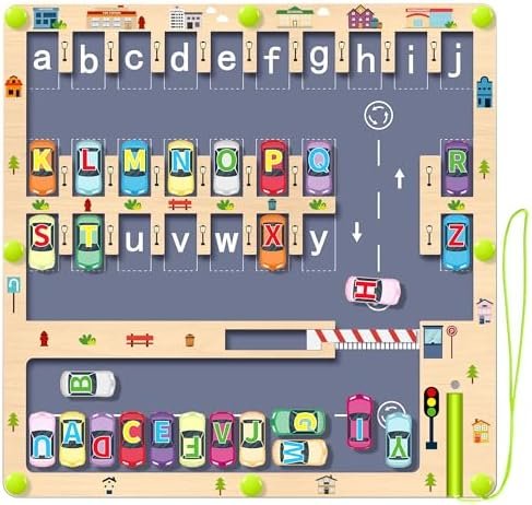 Tenuiskft Laberinto Magnetico Montessori Juguetes Niños 3 4 5 Años,Juegos Educativos para Aprender el Alfabeto, Juegos de Motricidad Fina para Aprender el Alfabeto, Regalo para Niños