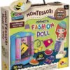 LISCIANI - Montessori Fashion Doll - para niños a Partir de 4 años - Viste Tus muñecas de Madera con 26 Ropas magnéticas a Elegir - Armario 3D y Soporte - Juego Montessori