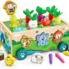 Juguetes Montessori Niños Niña 1 2 3 Años, Juguetes Magneticos de Madera con Juego de Pescar y Puzzles, Juegos Educativos Bebe 1 Año Cumpleaños Navidad Regalo