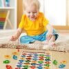 Coogam Juego de pesca con números magnéticos del alfabeto, letras ABC de madera, rompecabezas a juego de colores, juguete educativo Montessori de motor fino para niños preescolares de 3, 4, 5 años