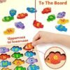 Coogam Juego de pesca con números magnéticos del alfabeto, letras ABC de madera, rompecabezas a juego de colores, juguete educativo Montessori de motor fino para niños preescolares de 3, 4, 5 años