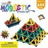 Jvchengxi 144 Piezas Construcciones Magneticas Niños, Bloques de Construcción Magnéticos Palos, Montessori Juguetes de Construccion Apilables, Juguetes Educativos Regalos Set para Adultos y Niños