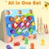 COOLJOY magnético Juegos de Pesca para Niños Juegos Montessori Niños Juguete, Juego de Pescar，2 en 1 Juguetes Sensoriales Educativos Montessori 1 2 3 Años