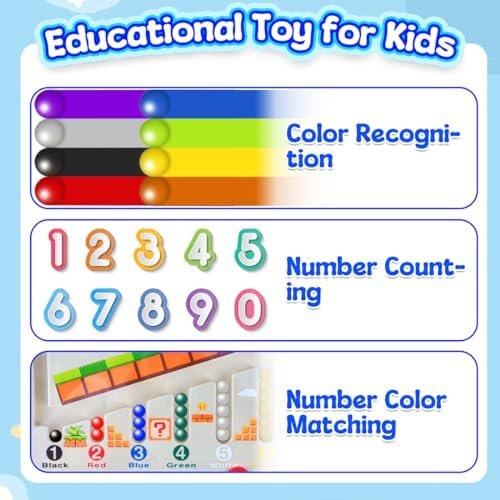 WDJLNZB Laberinto Magnetico Juguetes Montessori Madera 3 4 5 6 7 Años, Aprendiendo Colores Juego de Contar y Clasificar Juegos Educativos Regalos para Niña Niño