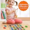 Coogam Juego de pesca con números magnéticos del alfabeto, letras ABC de madera, rompecabezas a juego de colores, juguete educativo Montessori de motor fino para niños preescolares de 3, 4, 5 años