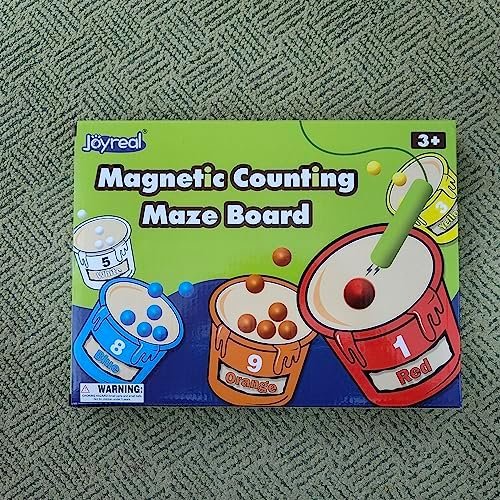 Joyreal Laberinto Magnético de Colores y Números - Motricidad Fina Juguetes Niños 3 4 5 Años Magnético de Madera Juegos Educativos Juego de Combinación de Colores