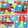 AOUVT Juguetes Montessori de Colores Mosaico, Juegos Educativos Tempranos, Regalos para Niños de 2 3 4 Años- 12 Cartas y 50 Botones
