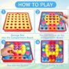 AOUVT Juguetes Montessori de Colores Mosaico, Juegos Educativos Tempranos, Regalos para Niños de 2 3 4 Años- 12 Cartas y 50 Botones