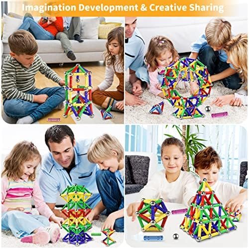 Jvchengxi 320 Piezas Construcciones Magneticas Niños, Bloques de Construcción Magnéticos Palos, Montessori Juguetes de Construccion Apilables, Juguetes Educativos Regalos Set para Adultos y Niños