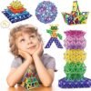 Jvchengxi 320 Piezas Construcciones Magneticas Niños, Bloques de Construcción Magnéticos Palos, Montessori Juguetes de Construccion Apilables, Juguetes Educativos Regalos Set para Adultos y Niños