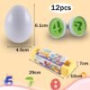 Rshuhx Regalos de Pascua para Niños Huevos Juego para Niños Reconocimiento de Colores y Números Juguetes MontessoriMotora Fina Educativa para Niños de 1 2 3 4 años (Reutilizable)