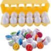 Rshuhx Regalos de Pascua para Niños Huevos Juego para Niños Reconocimiento de Colores y Números Juguetes MontessoriMotora Fina Educativa para Niños de 1 2 3 4 años (Reutilizable)