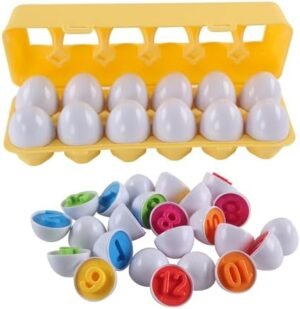 Rshuhx Regalos de Pascua para Niños Huevos Juego para Niños Reconocimiento de Colores y Números Juguetes MontessoriMotora Fina Educativa para Niños de 1 2 3 4 años (Reutilizable)