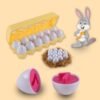 Rshuhx Regalos de Pascua para Niños Huevos Juego para Niños Reconocimiento de Colores y Números Juguetes MontessoriMotora Fina Educativa para Niños de 1 2 3 4 años (Reutilizable)