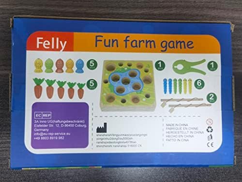 Felly Juguetes Montessori 1 Año, Juguetes de Madera Rompecabezas Zanahorias Clasificación Juego de Pesca Juguetes Educativos Niños, Temprano Regalo de Cumpleaños Navidad para Bebés de 1-3 años