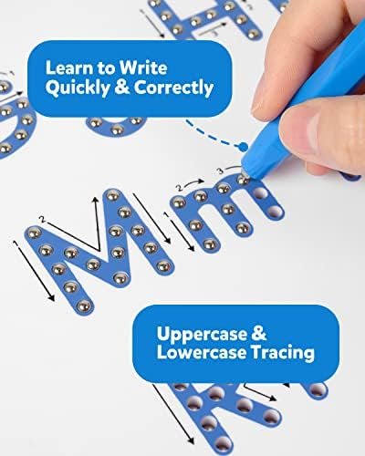 Coogam - Tablero de práctica de letras magnéticas, imanes de rastreo ABC, tablero de alfabeto para aprender a escribir, juguete educativo, motor fino Montessori, regalo para niños de 3 4 5 años