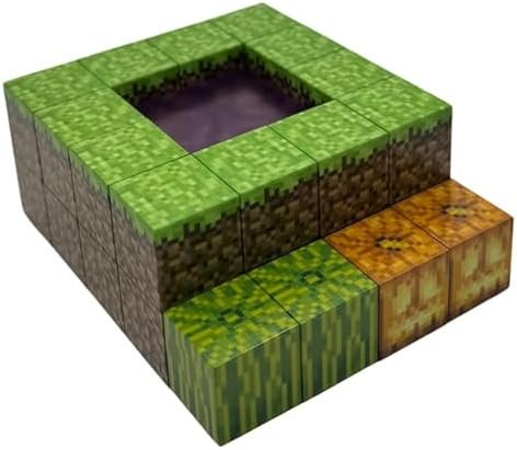 Ellafun MyWorld - Bloques de construcción magnéticos - 32 Piezas - Construcción Portal Twilight Forest - Juguete Montessori a Partir de 3 años para niños y niñas - CREA tu Propio Mundo