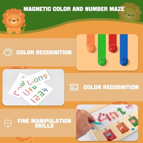 Juguetes Magnético de Madera Juguetes Educativos Montessori Juego de Combinación de Colores & Clasificación Motricidad Fina Montessori Juguetes Puzzles Selección de Colores 3 4 5 6 7 años de Regalo