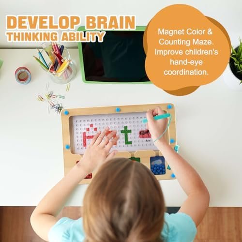 Juguetes Magnético de Madera Juguetes Educativos Montessori Juego de Combinación de Colores & Clasificación Motricidad Fina Montessori Juguetes Puzzles Selección de Colores 3 4 5 6 7 años de Regalo