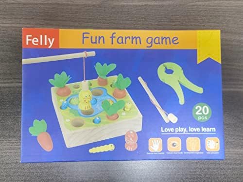 Felly Juguetes Montessori 1 Año, Juguetes de Madera Rompecabezas Zanahorias Clasificación Juego de Pesca Juguetes Educativos Niños, Temprano Regalo de Cumpleaños Navidad para Bebés de 1-3 años