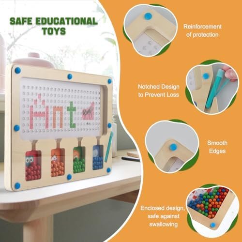 Juguetes Magnético de Madera Juguetes Educativos Montessori Juego de Combinación de Colores & Clasificación Motricidad Fina Montessori Juguetes Puzzles Selección de Colores 3 4 5 6 7 años de Regalo