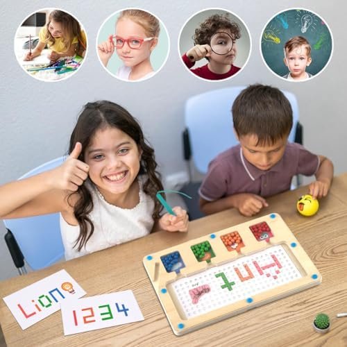 Juguetes Magnético de Madera Juguetes Educativos Montessori Juego de Combinación de Colores & Clasificación Motricidad Fina Montessori Juguetes Puzzles Selección de Colores 3 4 5 6 7 años de Regalo