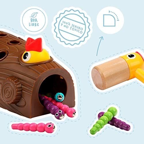 Nene Toys Pajarito Carpintero – Juguete Educativo Magnético para Niños de 2+ Años – Mejora Habilidades Motoras Finas y Reconocimiento de Colores – Juego Educativo para Niños y Niñas de 2 3 Años