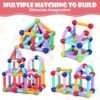 OSDUE 136PCS Juegos de Bloques de Construcción Magnéticos, Juguetes de Varillas Magnéticas, Juegos Educativos de Bloques de Construcción Magnéticos, Juguetes Montessori, Jjuegos de Juguetes Educativos