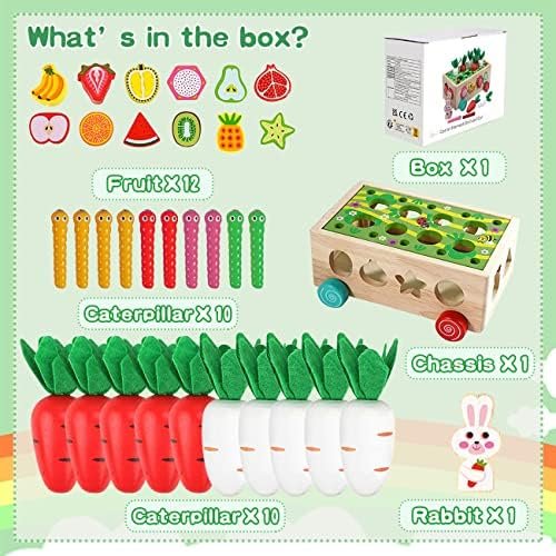 Juguetes Montessori Madera 1 Años, Montessori Educativos Juegos Niños 1 2 3 4 5 años, Juguete Magneticos con Juego de Pescar y Puzzles para de 1-5 Años Regalos de Cumpleaños Navidad