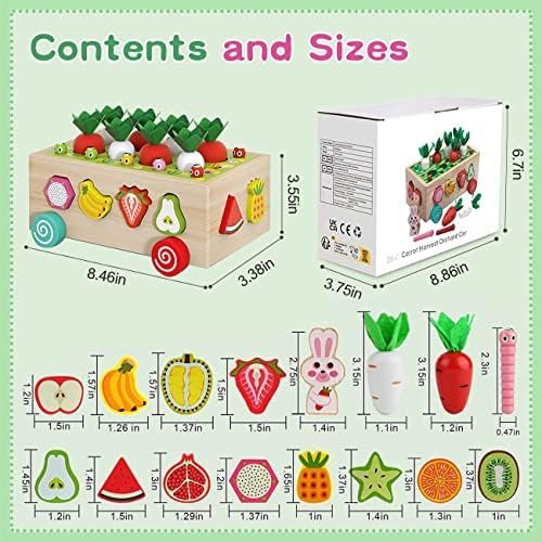 Juguetes Montessori Madera 1 Años, Montessori Educativos Juegos Niños 1 2 3 4 5 años, Juguete Magneticos con Juego de Pescar y Puzzles para de 1-5 Años Regalos de Cumpleaños Navidad