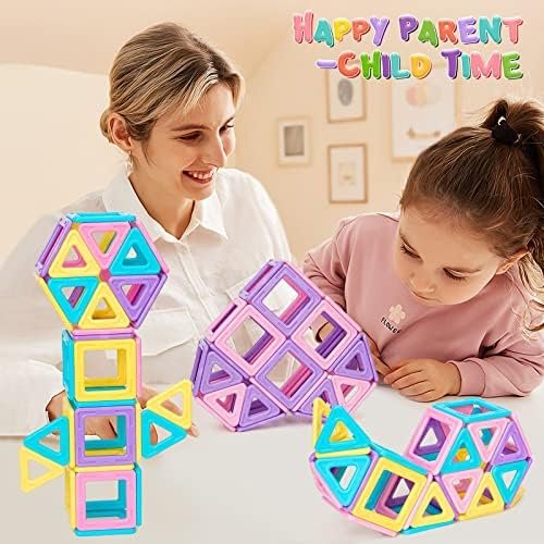 Kizmyee Bloques de construcción magnéticos, Macaron magnético Juguetes niños Juego magnético Bloques de construcción magnéticos 42 Piezas, Juguete Educativo Juguete Regalo para niños 3-8 años