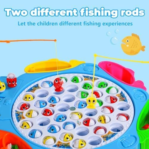 Juegos de Mesa Juguetes Niños 3 4 Años Juego Pescar Peces Musical con 8 Cañas de Pescar y 42 Peces Juegos Niños 4 Años Juegos Educativos Regalo Niños 3 4 5 6 7 años Juguetes Montessori