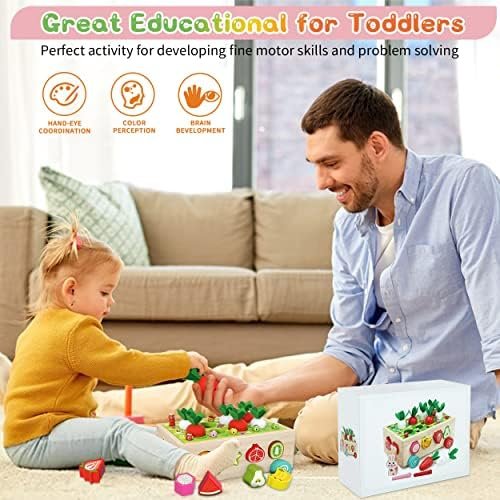 Juguetes Montessori Madera 1 Años, Montessori Educativos Juegos Niños 1 2 3 4 5 años, Juguete Magneticos con Juego de Pescar y Puzzles para de 1-5 Años Regalos de Cumpleaños Navidad