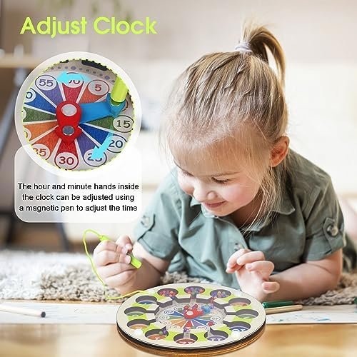 Juguetes Magnético de Madera - Juguetes Educativos Montessori, Juego de Combinación de Colores & Clasificación Motricidad Fina Juguetes Niños 3 4 5 6 Años Juegos Educativos