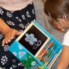Juegos Montessori 2 3 4 5 Años, Juegos Niños, Juego Pirámide Regalo Bebé Niña Juguetes Educativos de Madera con Pizarra Magnética Ábaco Cubo