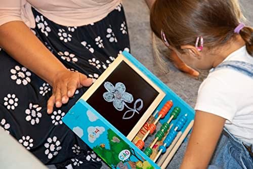 Juegos Montessori 2 3 4 5 Años, Juegos Niños, Juego Pirámide Regalo Bebé Niña Juguetes Educativos de Madera con Pizarra Magnética Ábaco Cubo