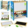 Juegos Montessori 2 3 4 5 Años, Juegos Niños, Juego Pirámide Regalo Bebé Niña Juguetes Educativos de Madera con Pizarra Magnética Ábaco Cubo