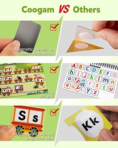 Coogam Preschool Magnetic Busy Book, 9 Pegatinas temáticas Juguetes sensoriales Habilidades motoras Finas Carpeta de Aprendizaje Libro silencioso Montessori Juguetes para niños