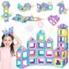 Kizmyee Bloques de construcción magnéticos, Macaron magnético Juguetes niños Juego magnético Bloques de construcción magnéticos 42 Piezas, Juguete Educativo Juguete Regalo para niños 3-8 años
