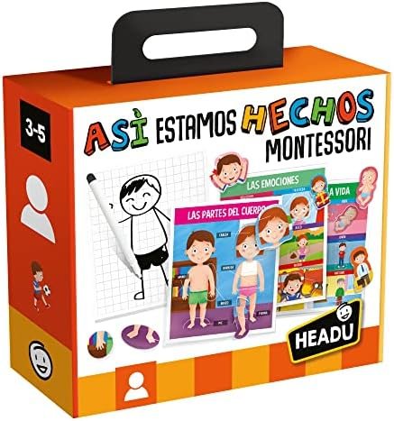 Headu- Así Estamos Hechos Mi Primer Juego sobre el Cuerpo Humano Infantil Educatvo de Anatomía, Color azul (1043732) , color/modelo surtido. Incluye 1 caja
